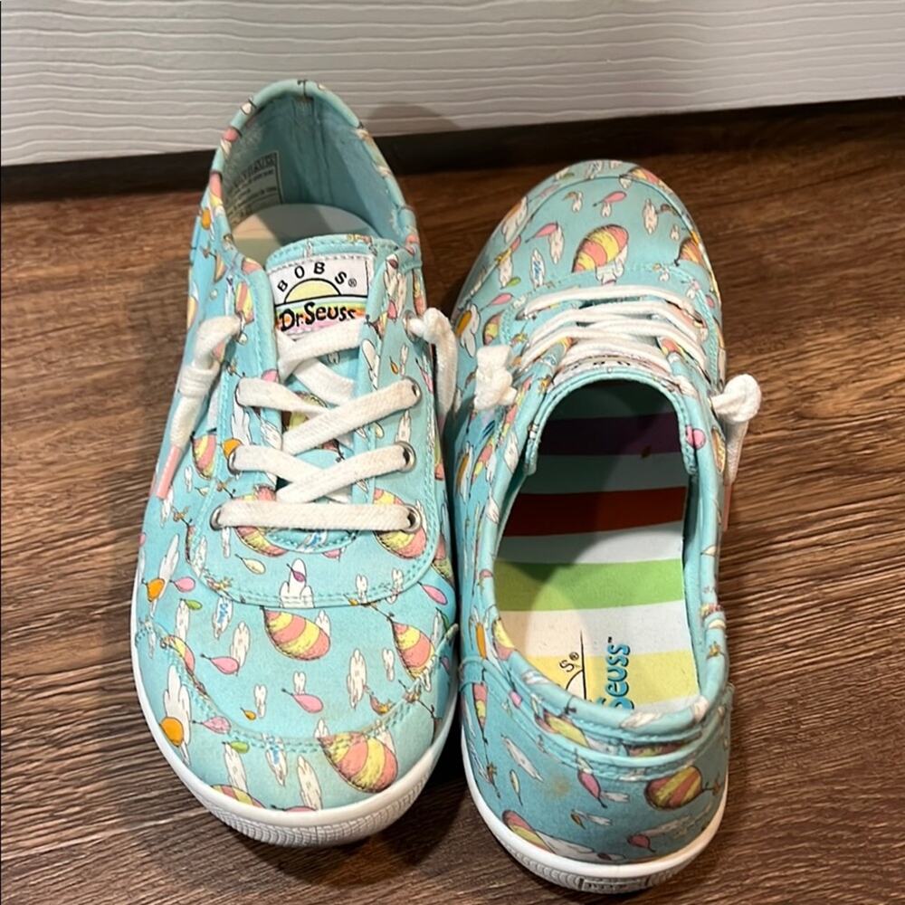 Bobs Blue and White Sneakers Dr Seuss Design
